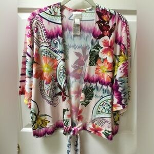 Chico’s Ikat Kimono Wrap Top Size 2 (12)